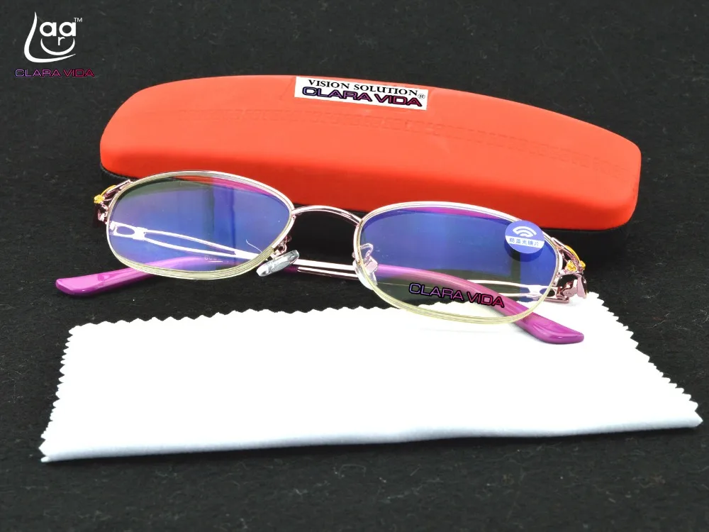 Женские очки для чтения с классическим украшением защитой от синего света + 1 0 5 2 3