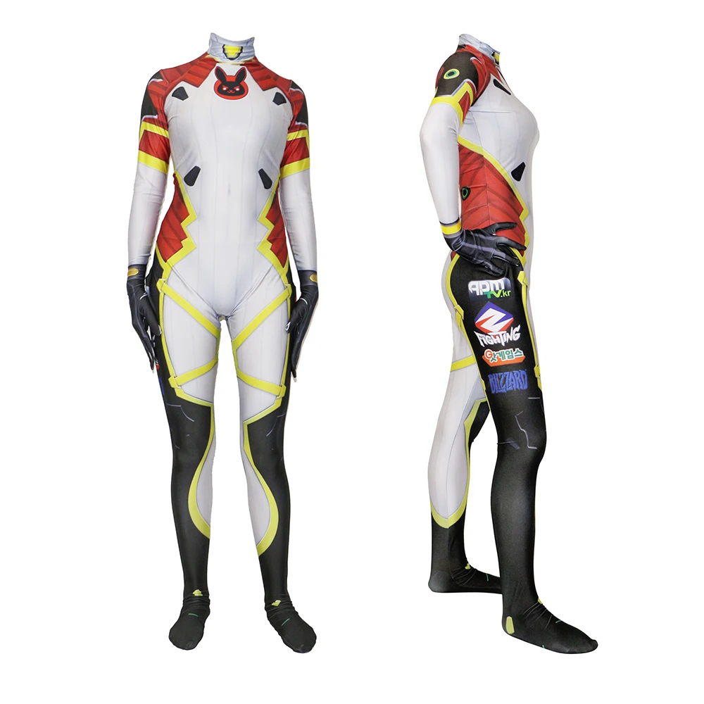 Zentai спандекс лайкра d. va косплэй костюм OW dva d милосердие вдовца tracer Сомбра
