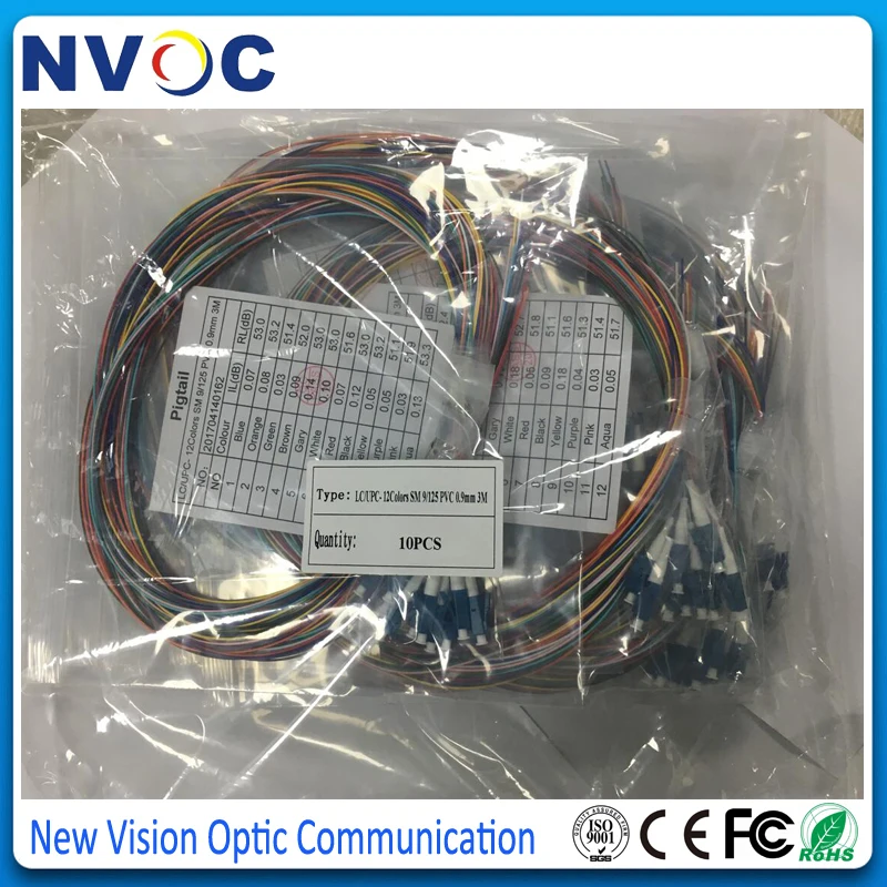 12 волокон LC/UPC 9/125 волоконно оптический косичка цветов SM(9/125) G652D Φ 1 5 м 2