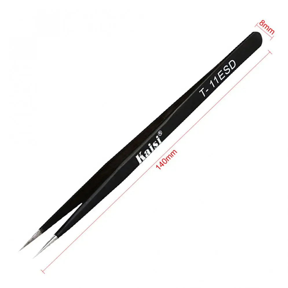 Black Anti-static High Precision Tweezers with Straight Head for Medical / Electronics Factory /Chemical Industry | Инструменты