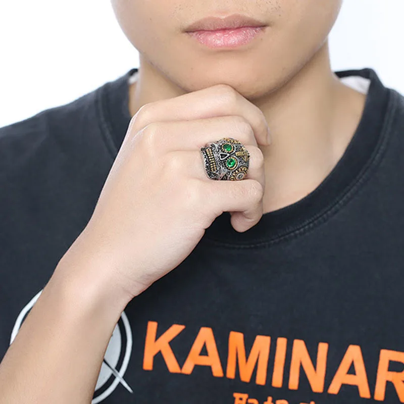 Готическая резьба капала череп кольцо из нержавеющей стали кольца для мужчин