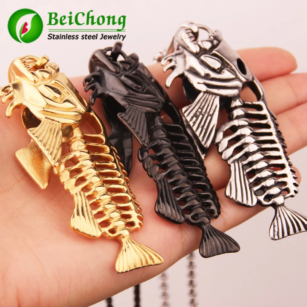 Цепочка мужская со звеньями из стали 316L ожерелье золотистого цвета с