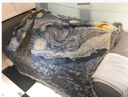 

Художественный Рисунок, гобелен с изображением звездной ночи, утолщенное Хлопковое одеяло, декоративное покрывало для дивана в помещении, полотенце, ковер, гобелен