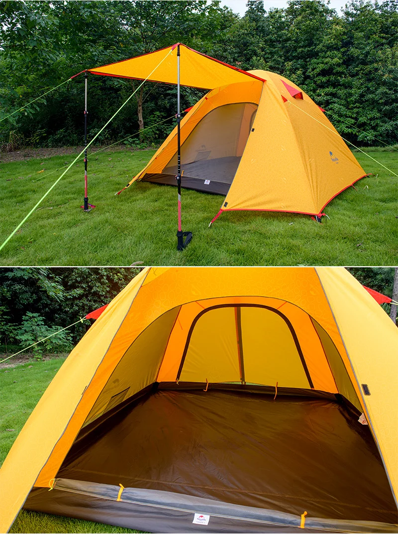 NatureHike завод продает 4 сезона 215x215x130 см двойной слой 4 человека Открытый для похода и кемпинга путешествия палатка P4