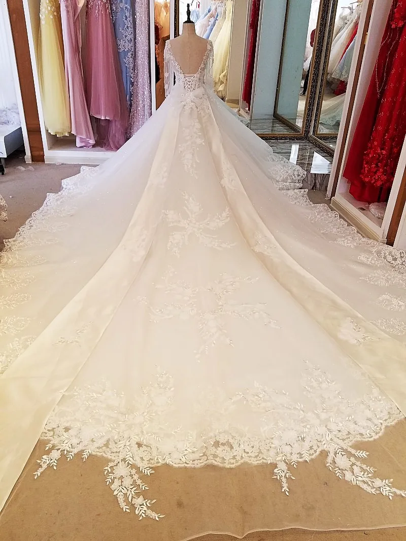 AOLANES реальные фотографии свадебные платья с жемчугом vestido de noiva винтажные