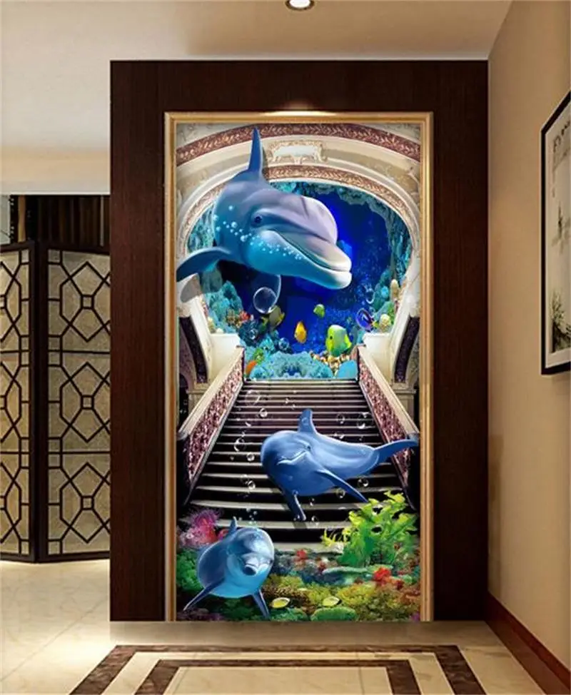 Настенные нетканые 3d обои для комнат фрески на заказ настенные Стикеры пляжа