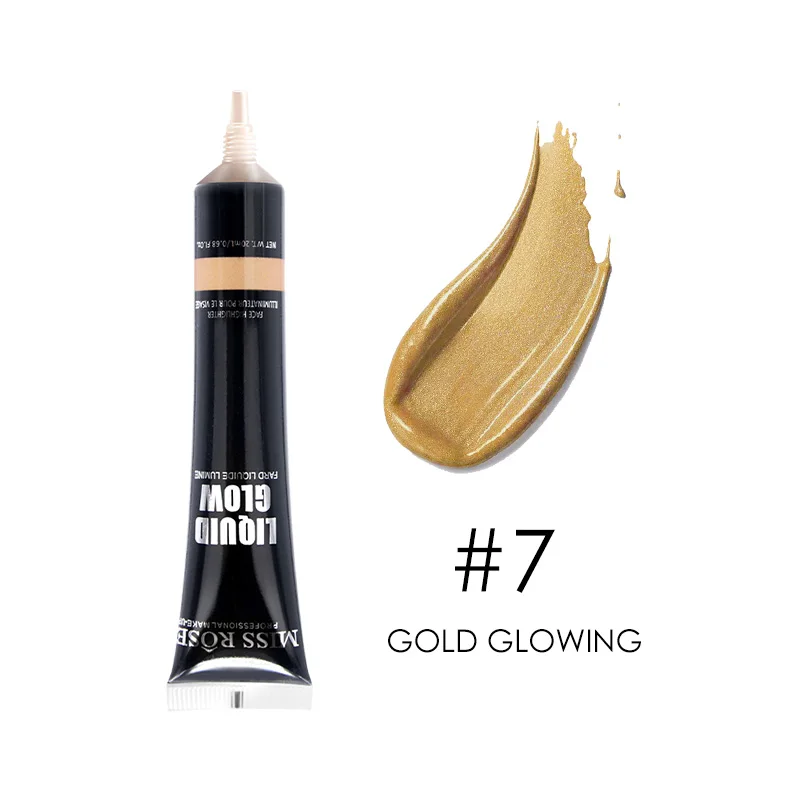 07 GOLD GLOWING Мерцающий жидкий текстовый маркер контурный корректор Бронзовый хайлайтер стойкий профессиональный макияж Iluminador Maquiagem - Цвет: 07 GOLD GLOWING