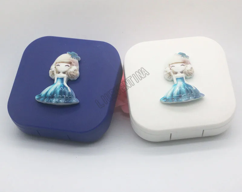LIUSVENTINA DIY полимерный Синий чехол принцессы для контактных линз контактные линзы