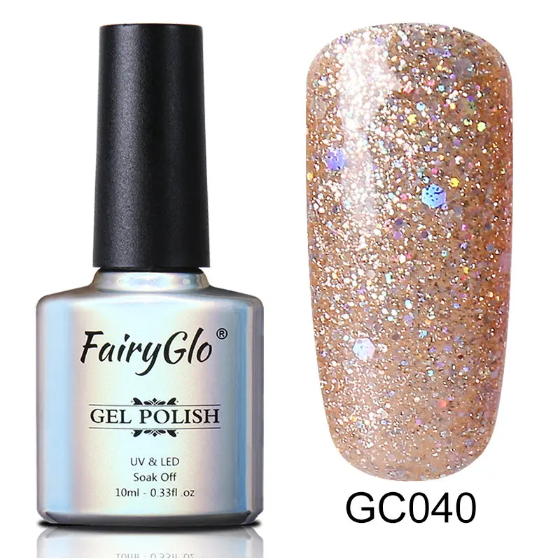 GC040 FairyGlo 15 мл Блестящий Блеск 27 цветов УФ гель лак для ногтей Топ основа праймер Полупостоянный Гибридный лак краска гель лак - Цвет: GC040