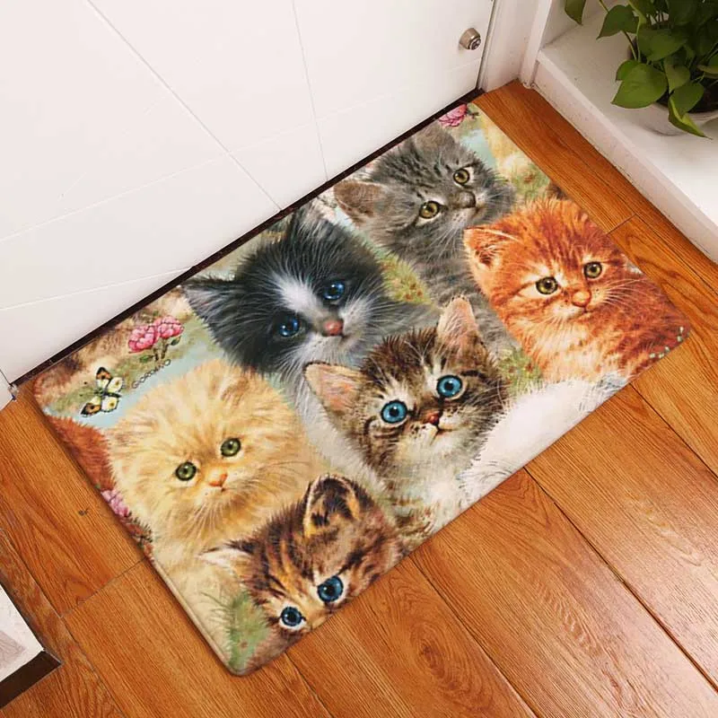 Home Door Mats Lazy Sleeping Pet Cat Pattern Carpets For Living Room/Bathroom Door Thin Cartoon Mat Carpets 40x60cm/50x80cm images - 6