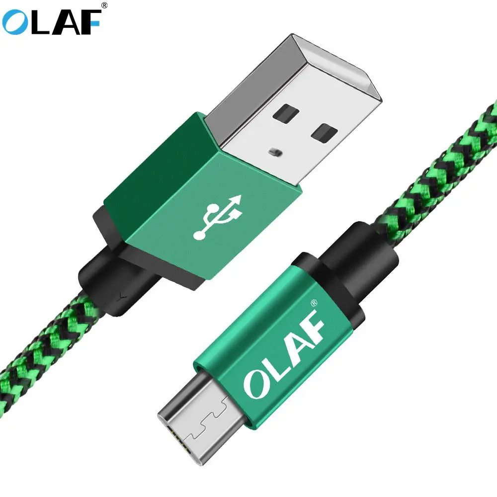 

Olaf Micro USB Cable 2M 3m Nylon Braided Fast Charging Data Charger Cord For Samsung Huawei Xiaomi Android Microusb Phone Cable