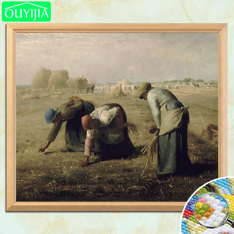 Картина знаменитой алмазной картины J.F Millet The Gleaners 5D сделай сам полноразмерная