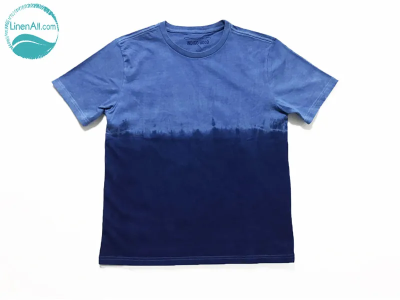 Мужская футболка LinenAll с капюшоном цвета индиго 100% хлопок|male t-shirt|t-shirt men cottonmen t-shirt |