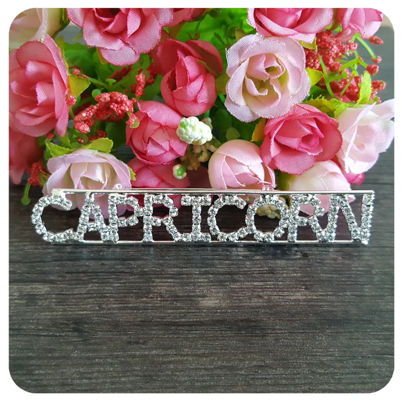 Брошь в виде созвездий с кристаллами ювелирное изделие Козелок Знаки зодиака