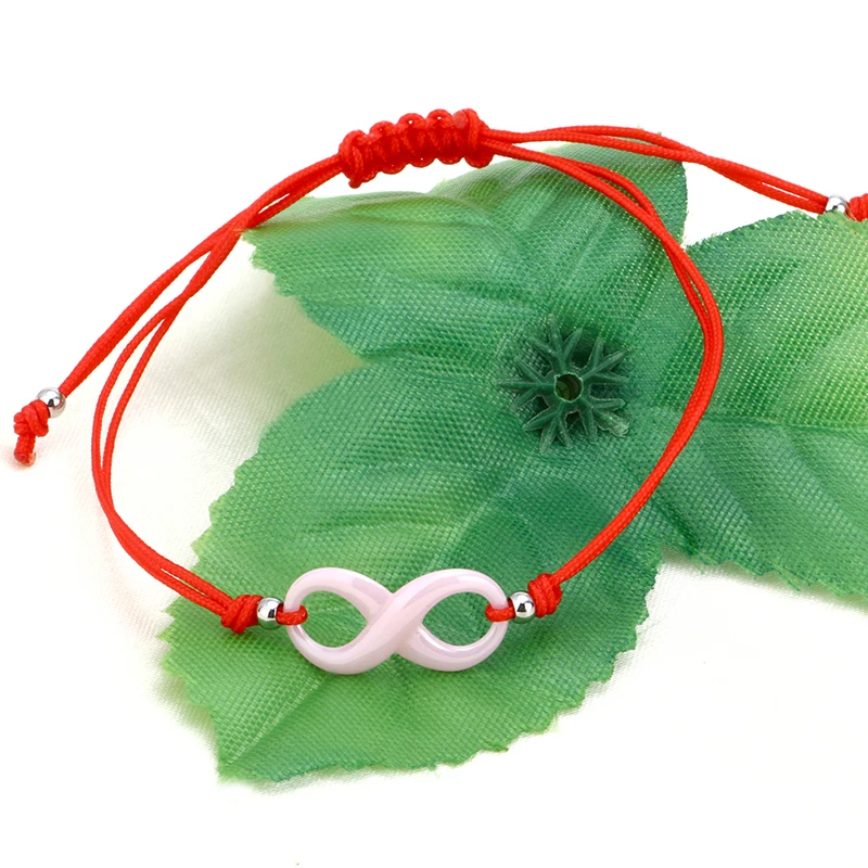 Цифровая 8 чакра Бесконечность оплетка женские браслеты счастливые влюбленные