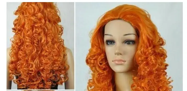 Парик YU Wig термостойкий оранжевый длинный волнистый косплей парик Бесплатная