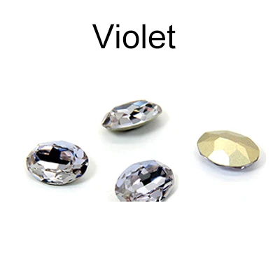 Violet K9 овальные стеклянные стразы, украшение, талисманы, кристалл, применение, точка назад, Необычные драгоценные камни для сережек, платье, одежда - Цвет: Violet