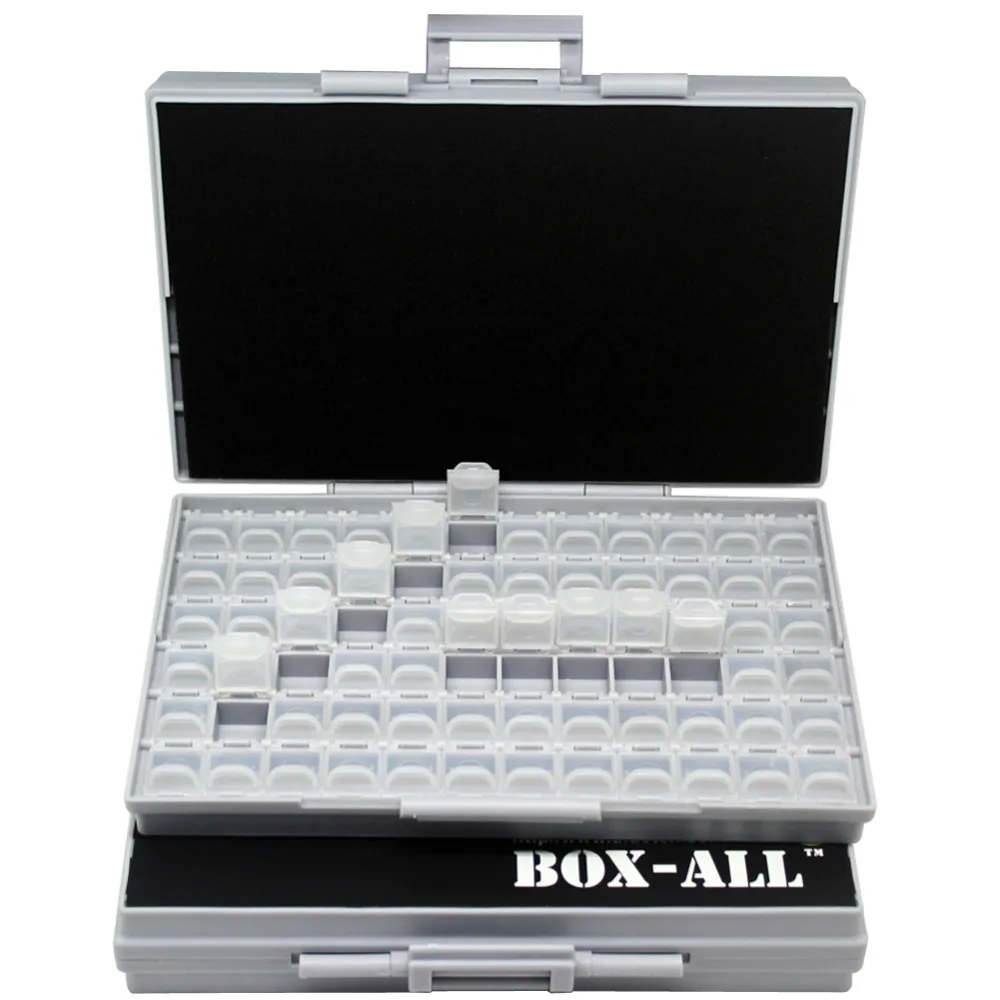 AideTek transparent box Enclosures SMD SMT Resistor Capacitor Organizer 0603 plastic storage box organizer Beads small 2BOXALL72