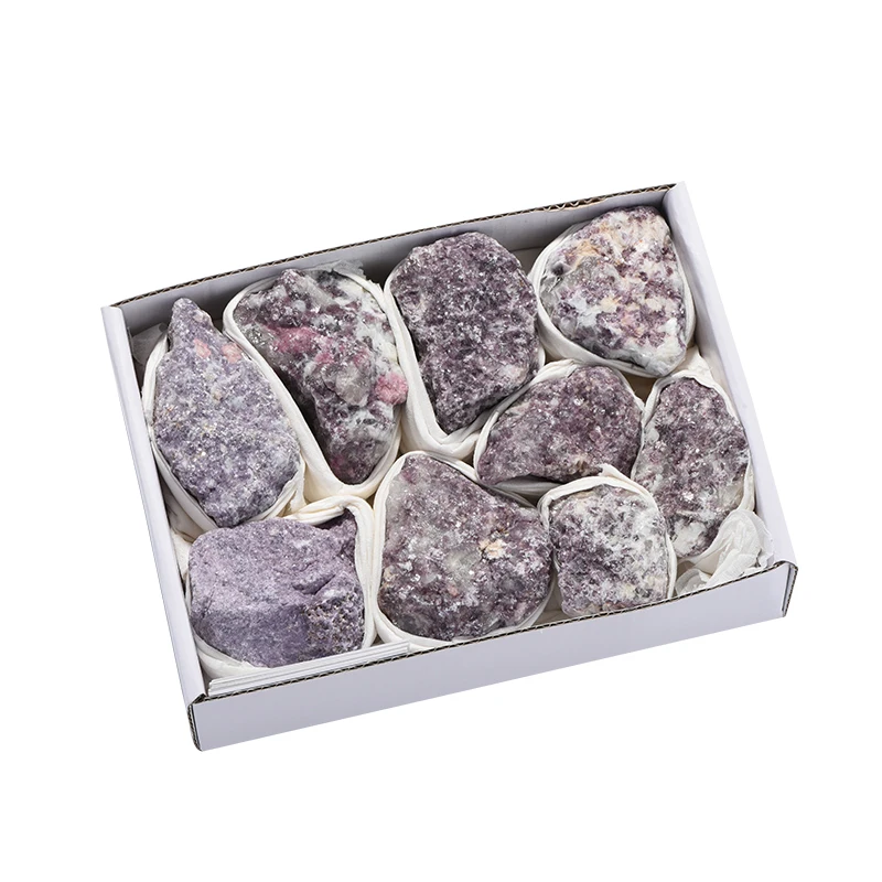 New Arrive 800-1050g Lithium Mica Material Mineral Stone Gray Purple Color Crystal Rough Stone Crafts Gift For Collection