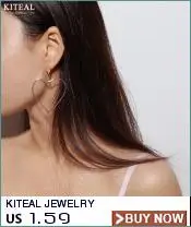 KITEAL Новая мода покрытые серебром Простые два круга серьги-кольца с крестиком женские ювелирные изделия высокого качества