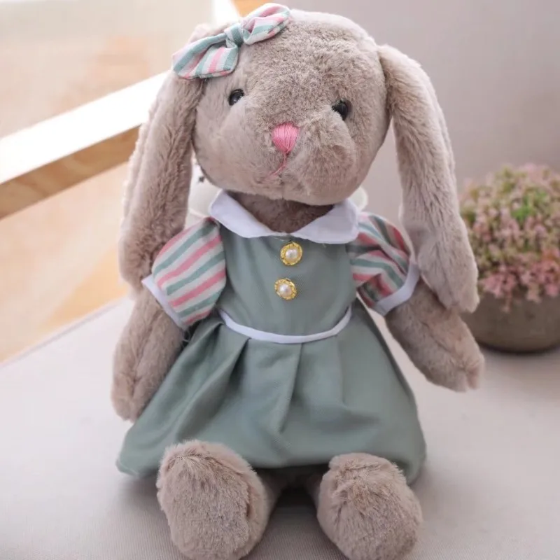 Высокое качество длинная Ушная Зайка пушистый кролик в юбочке плюшевые игрушки