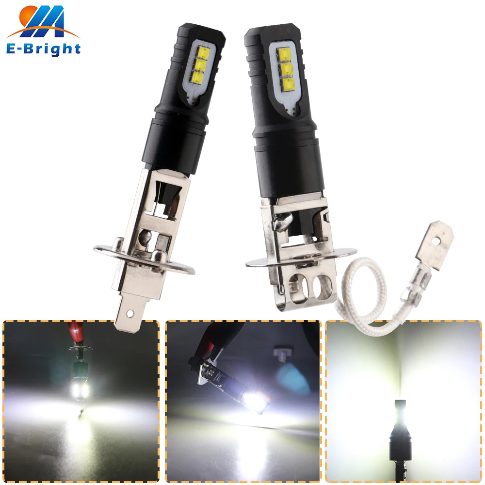 2 шт. DC 9 28V H1 H3 2525 6SMD белый 8000K Светодиодные лампы постоянного тока туман светильник