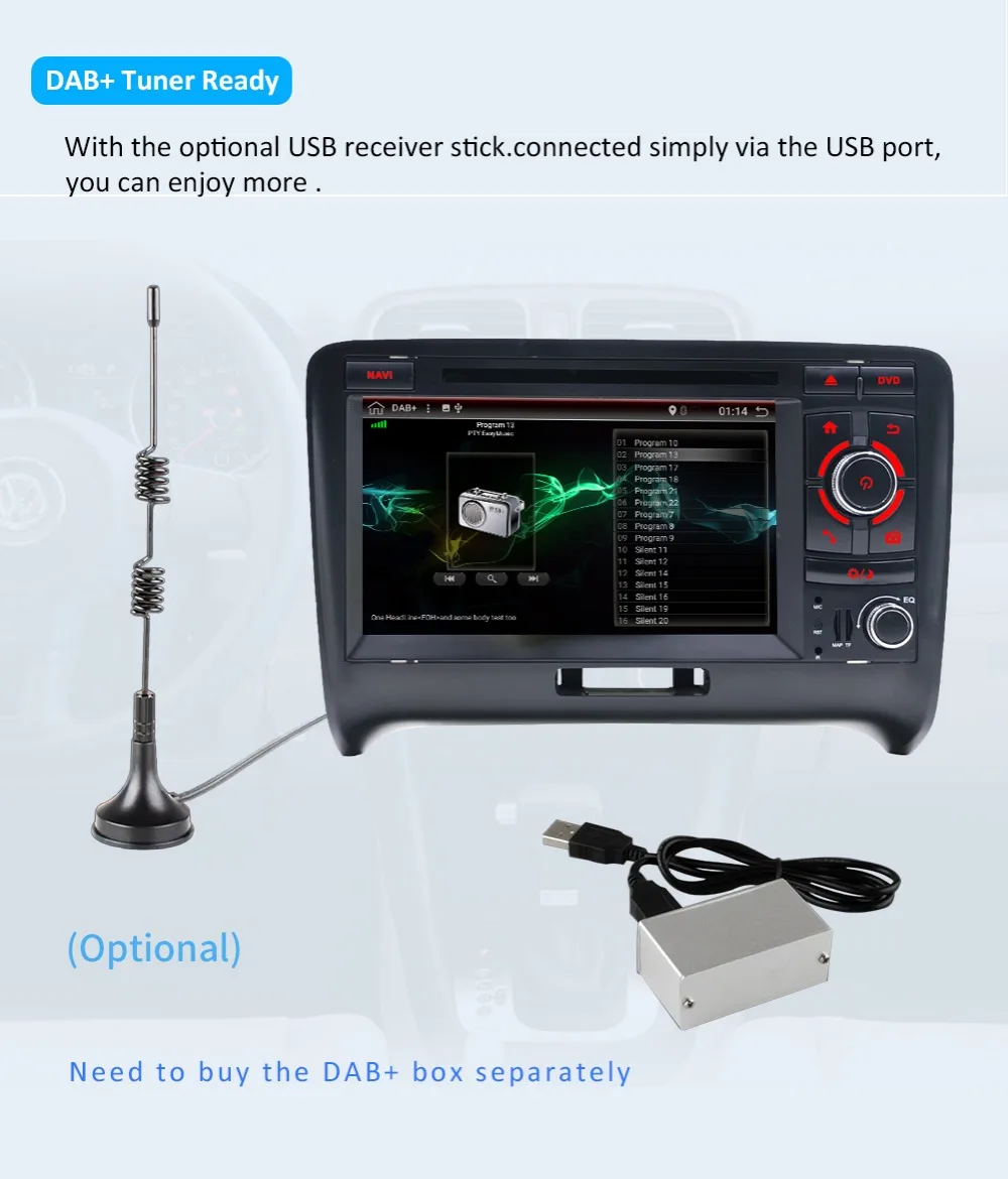 Восьмиядерный " 1024*600 2Din Android 9,0 радио gps для Audi TT MK2 8J 2006 2007 2008 2009 2010 2011 2012 автомобильный dvd-плеер gps радио