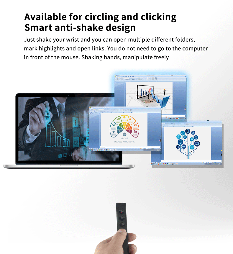AVATTO RF 2,4G Беспроводная воздушная мышь ведущий с перезаряжаемой PowerPoint Clicker Презентация лазерная ручка для мультимедийного устройства