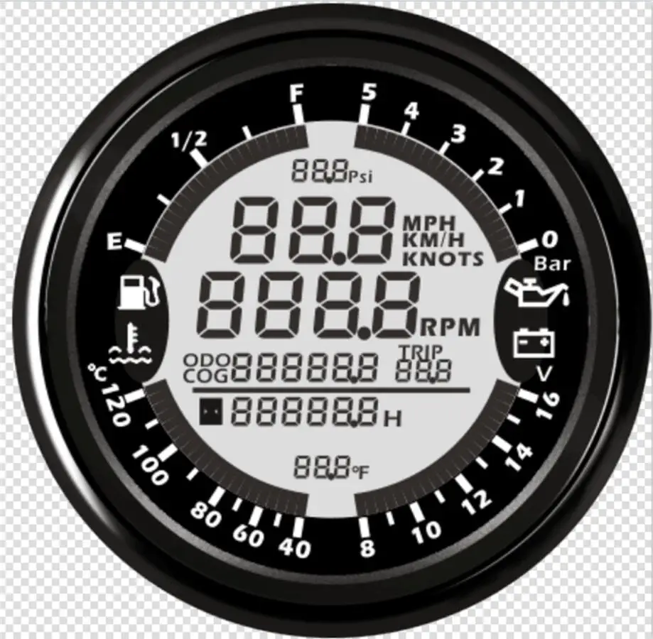 1 6 в 1 многофункциональный автоматический инструмент Тюнинг датчик gps Спидометр Тахометр Датчик уровня топлива Датчик давления масла 0-5B вольтметр - Цвет: 1