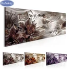 Большие размеры Алмазная вышивка лилии цветы алмазы мозаика камни в форме ромбакруглая Смола алмазная живопись по доступной цене, перекресная строчка стены искусства