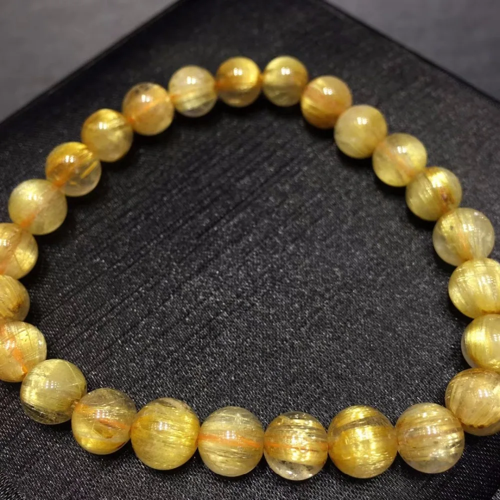 Лучший бразильский золотистый рутилированный титановый кварцевый Круглый