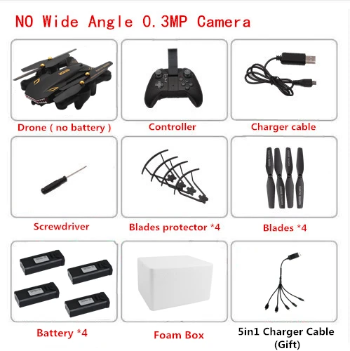 0.3MP 4B Foam Box VISUO XS809S складной селфи Дрон с камерой FPV Дроны с камерой HD XS809HW Модернизированный Дрон RC Квадрокоптер Вертолет VS E58 - Цвет: 0.3MP 4B Foam Box