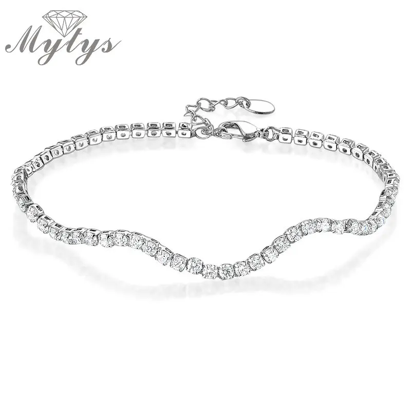 Женский теннисный браслет Mytys циркониевый Новое поступление 2017 ювелирные