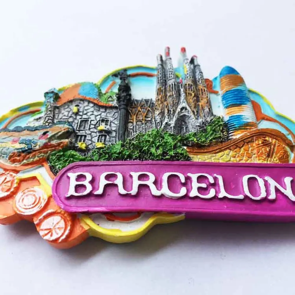 Креативные знаменитые здания Барселона Испания декоративный холодильник