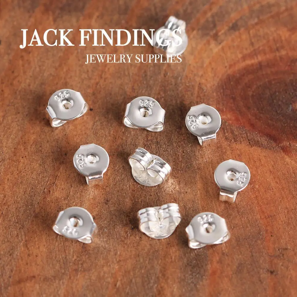 Серьги гвоздики медные с покрытием из серебра 100 пробы 925 шт.|stud back|earring backssilver plated