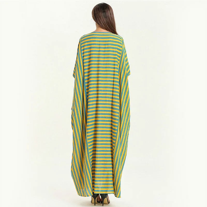 Женское длинное платье большого размера свободное в стиле летучей мыши