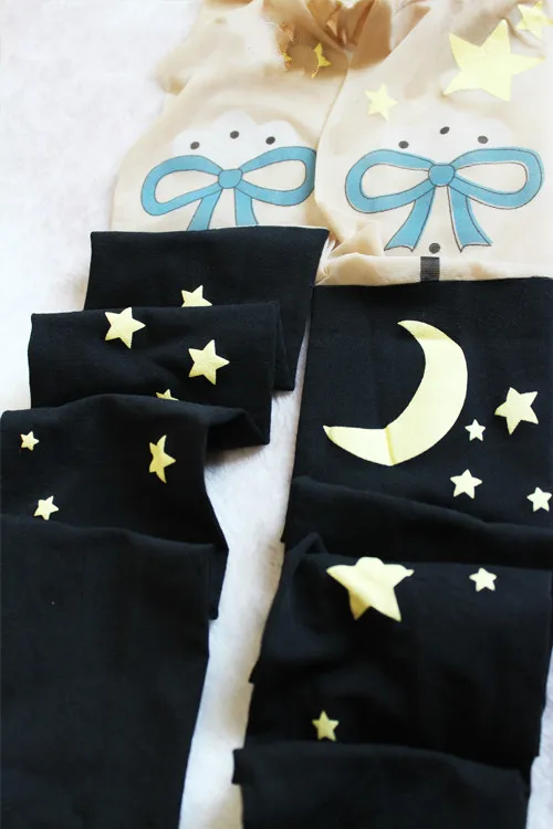 Лолита колготки принцесса сладкий Спагетти ремень Лук поддельные Луна над