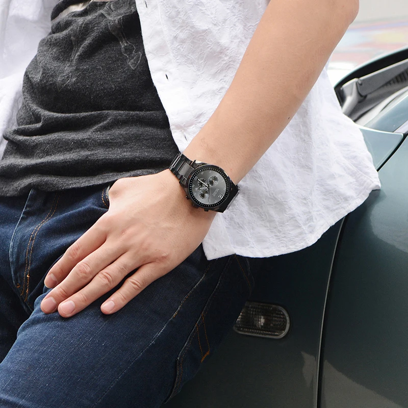 Часы мужские кварцевые из нержавеющей стали с хронографом | Наручные часы