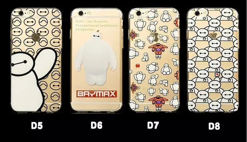Baymax Ultra thin Silicon Transparent Case For iPhone 6 Plus 5.5 TPU Slim Clear Soft back cover for Iphone 5.5&quot-Free ship |