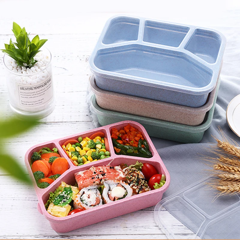Портативный мини Ланч-бокс Bento с 4 ячейками термоконтейнеры для микроволновой