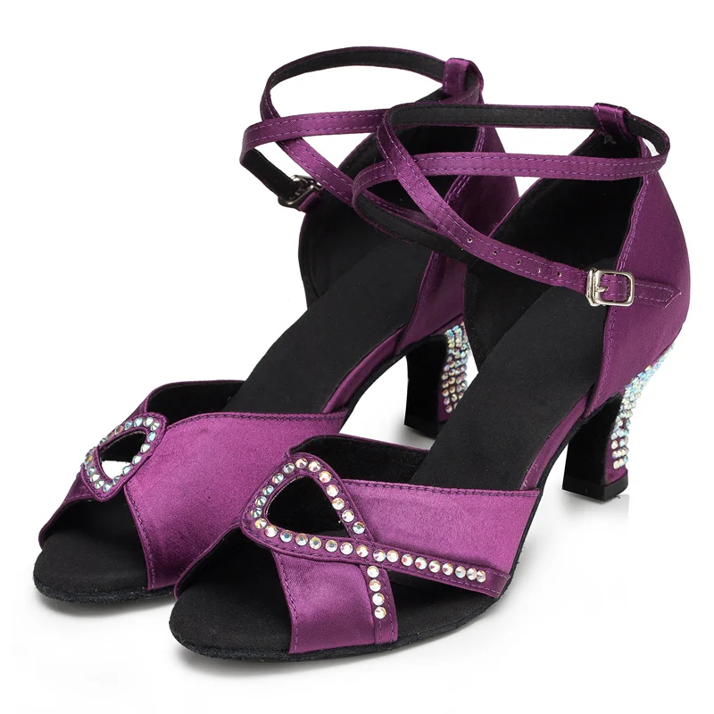Женские черные танцевальные туфли со стразами zapatos de baile latino mujer синие для