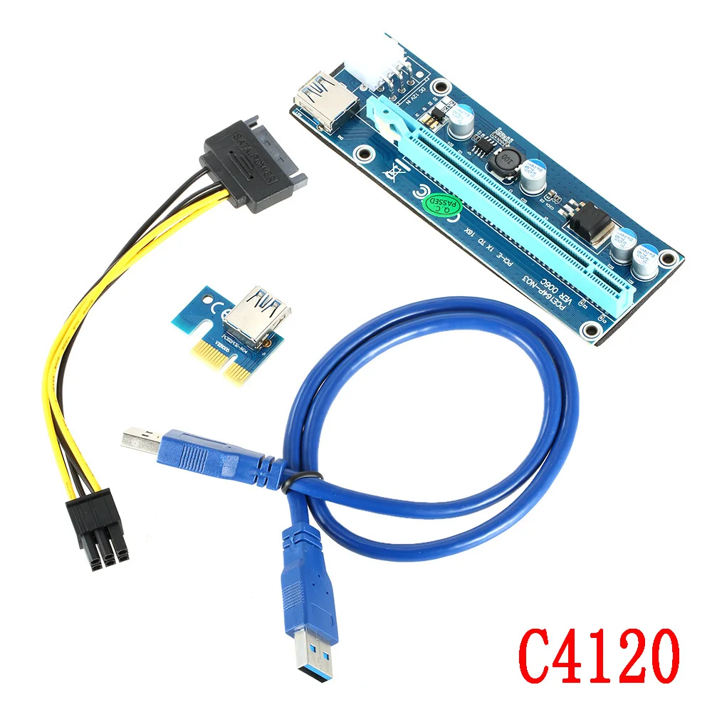 Смешанные Оптовые PCI E 1X к 16X адаптер USB 3 0 Express удлинитель Riser Card с кабелем питания