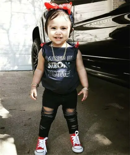 Комплект повседневной одежды из 2 предметов для маленьких девочек топ без