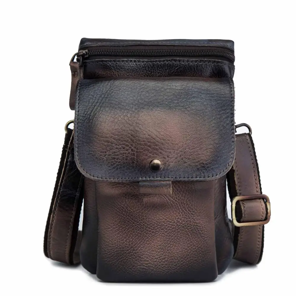 dark brown 2 Модная оригинальная кожаная многофункциональная Повседневная дизайнерская сумка через плечо, сумка-мессенджер, набедренная сумка, поясная сумка 8302-db - Цвет: dark brown 2