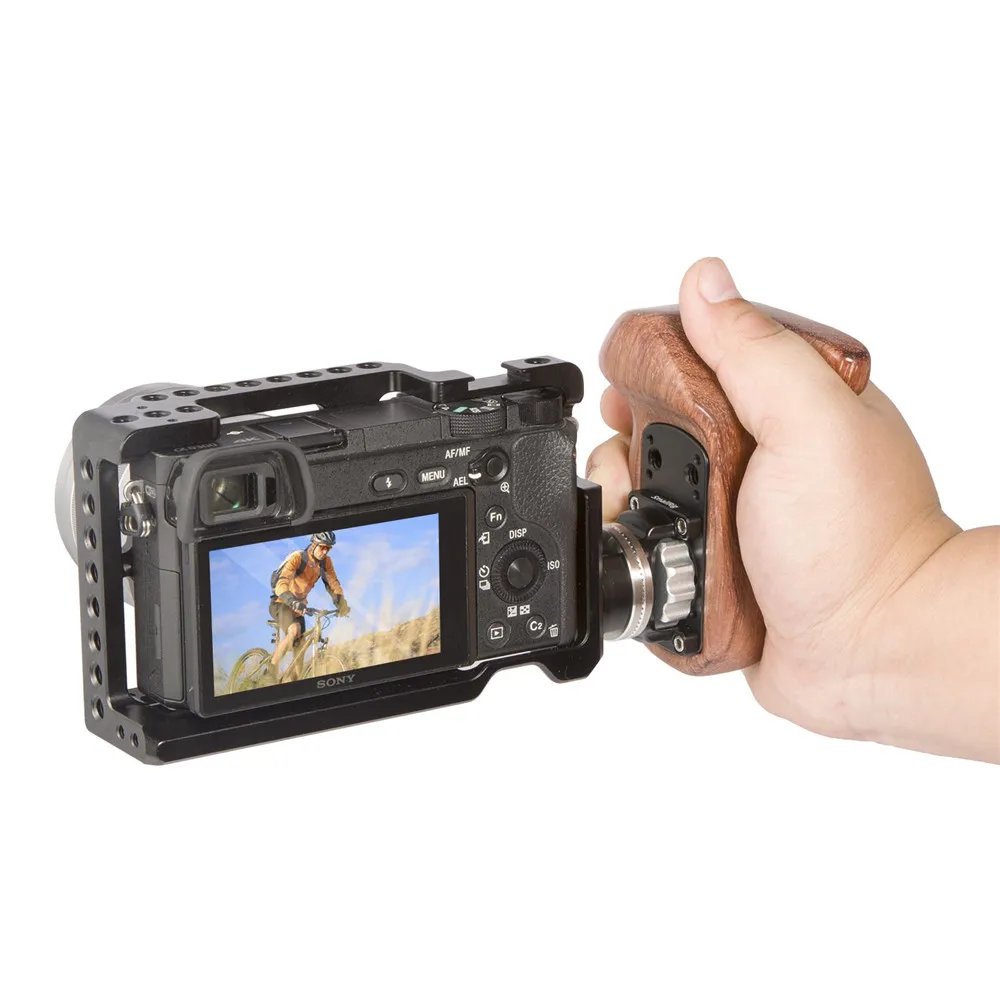 SmallRig правой деревянная ручка с Крепление Arri rosette для универсальной камеры DSLR Камера клетка плечевая Поддержка Системы Rig-1941