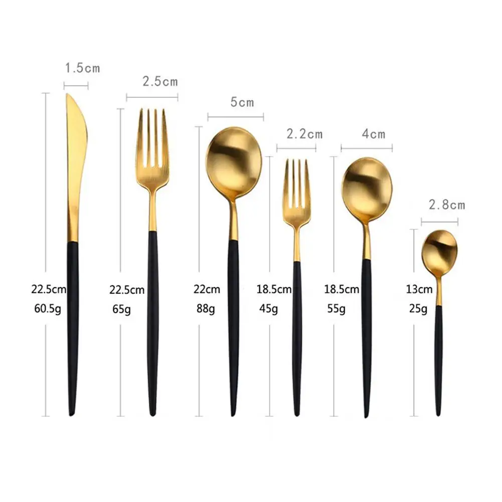 Столовые приборы и ложка 4 шт./компл. золото Нержавеющая сталь Еда посуда