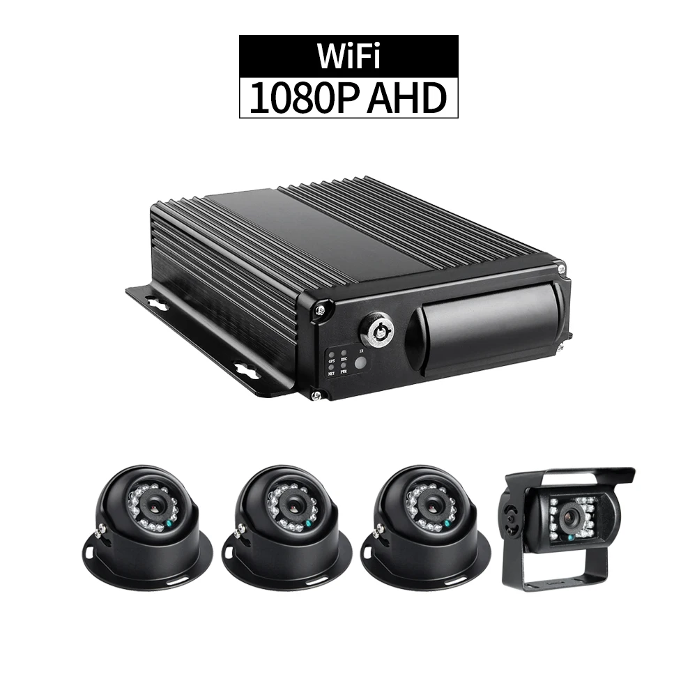 4CH WiFi Грузовик Мобильный DVR комплект с 4 шт. 2.0MP AHD камеры ПК/телефон 1080P удаленный