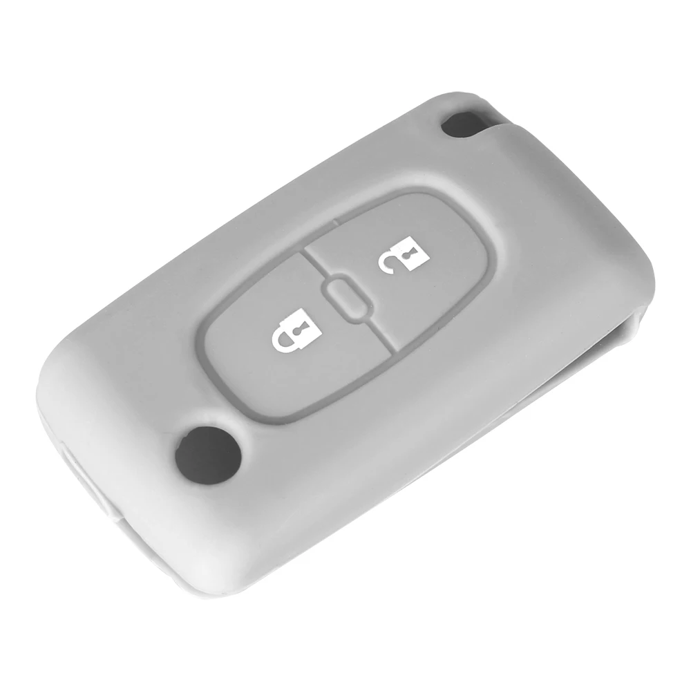 Dandkey 2 кнопки силиконовой удаленный ключевой чехол Брелок для Peugeot 107 207 307 S 308 407 607
