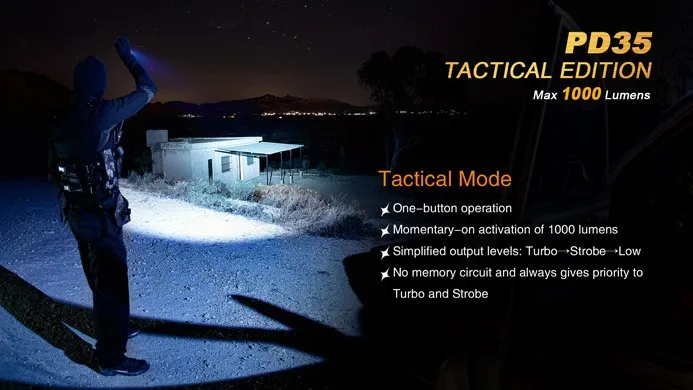 Винтовка светильник FENIX PD35 TAC/Tactical Edition 1000 люмен светодиодный Охота вспышки светильник с 2-летняя гарантия