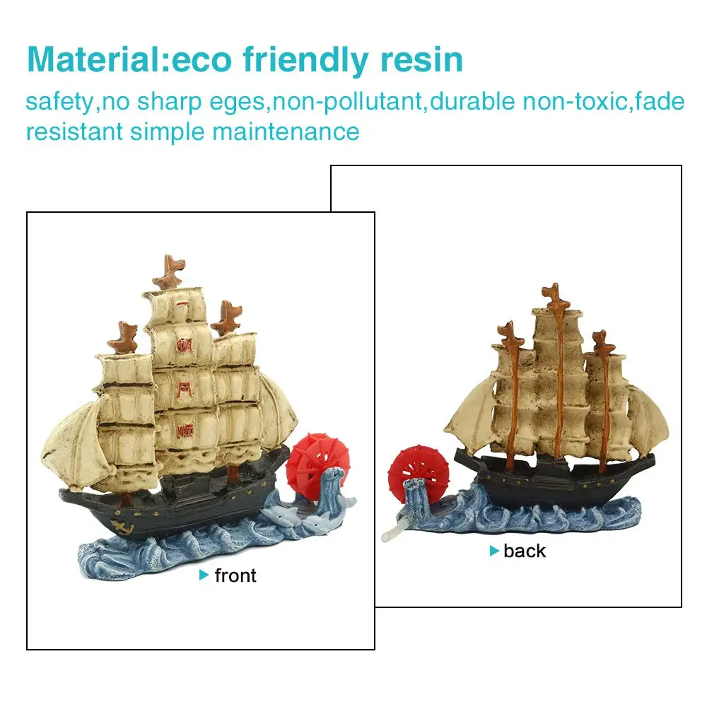 Смола для дома воздушный камень аквариум корпус Bubbler Декор парусник пейзаж